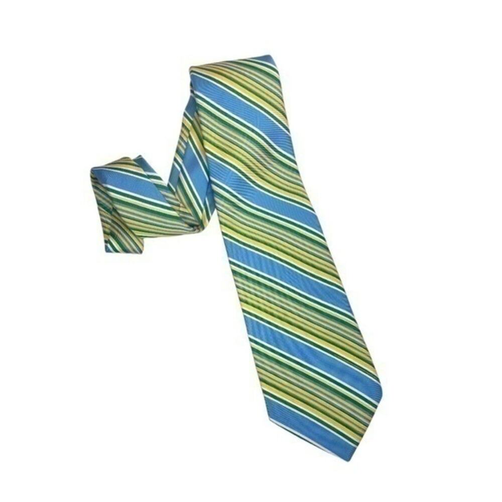 Arrow Vintage Striped Necktie Yellow Blue Polyester Men’s Tie